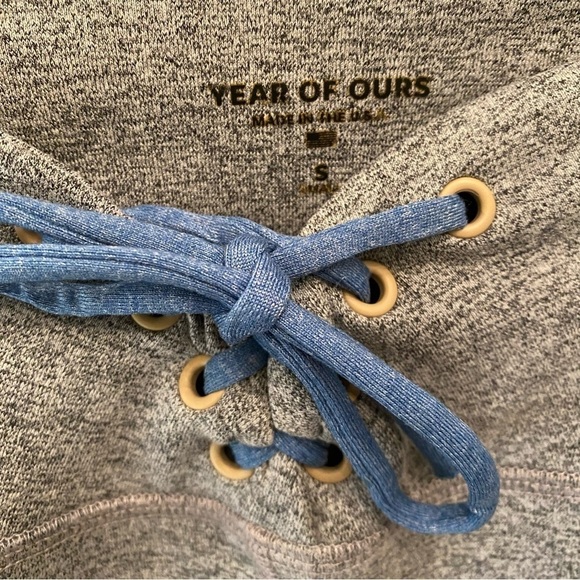 YEAR OF OURS Women Gray Blue Lace Front Athletic Leggings Size Small - Picture 3 of 7